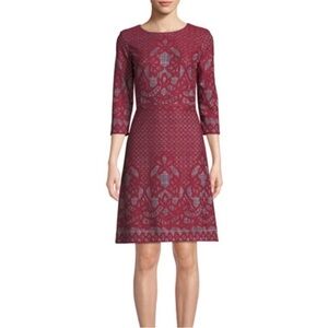 Gabby Skye  regency Burgundy Patterned Boho Lace Long Sleeve Victorian dress